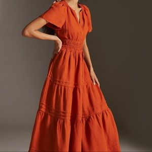 Anthropologie The Somerset Maxi Linen Dress